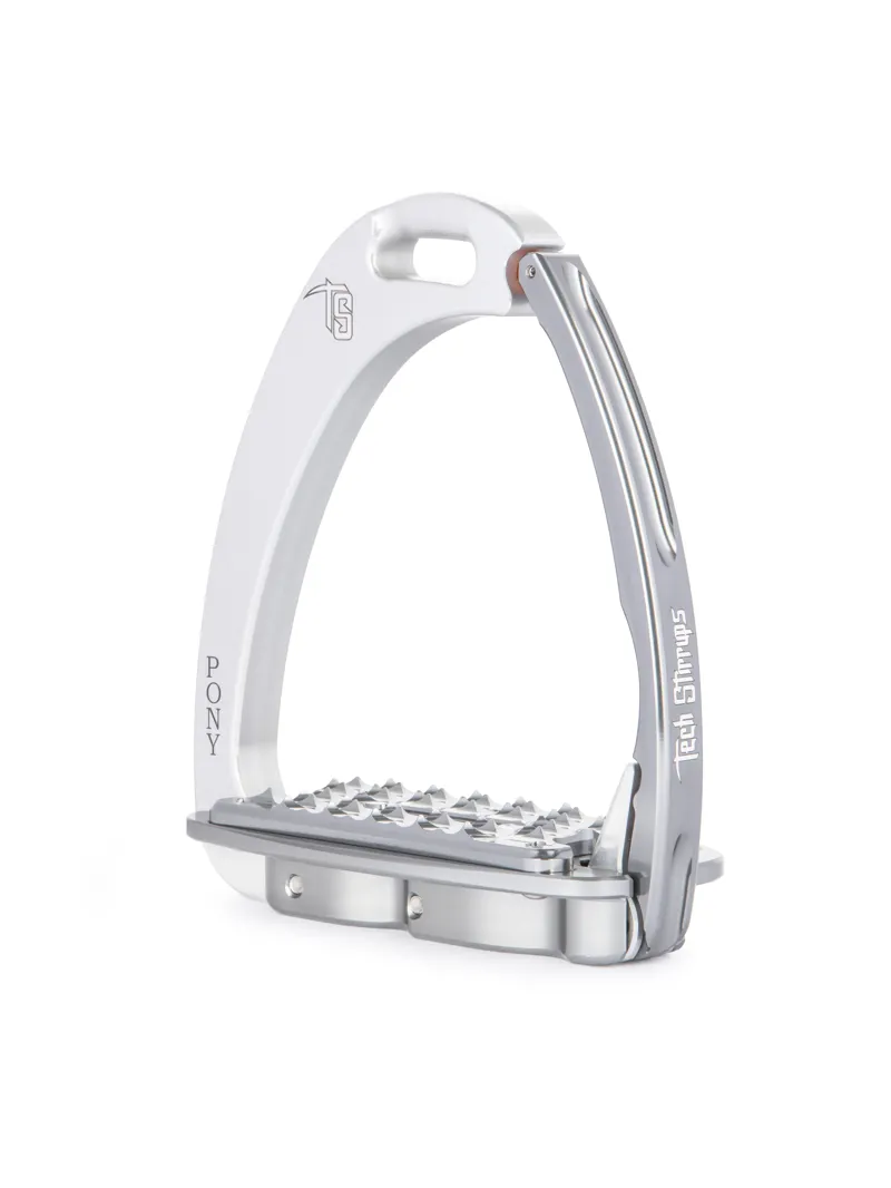 Tech Venice Medium Sloped Safety Stirrups-Silver/Titanium